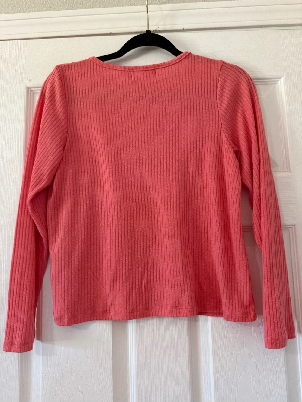 Old Navy Girls Coral Ribbed Long-Sleeve Top-XL